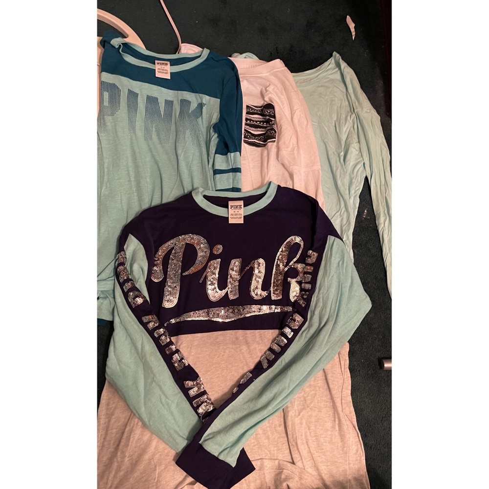 BUNDLE of 4 PINK Baseball Long-sleeve Tee
